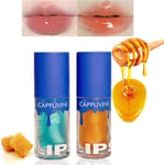 2 Colors Jelly Honey Lip Gloss, Moisturizing Lip Nectar Oil Hydrating Lip Gloss 