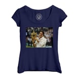 T-Shirt Femme Col Echancré Trophee Grand Chelem Champion Roger Federer Tennis Superstar Sport