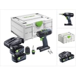 T 18+3 Basic Perceuse-visseuse sans fil 18 v 50 Nm Brushless + 2x batterie 5,0 Ah + chargeur + Systainer - Festool