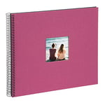 goldbuch Bella Vista 25908 Album Photo à Spirales avec fenêtre pour Votre Propre Image 34 x 30 cm Album Photo avec 40 Pages Noires en Lin Fuchsia