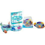 Lansay ZHU ZHU Aquarium - Lot : 1 Crystal Le Poisson Ange Royal + 1 Circuit Coquillage - Mini Univers - Animal Interactif - Dès 4 Ans