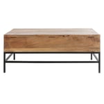 Miliboo - Table basse relevable industrielle bois manguier massif et métal noir L110 cm ypster - Bois clair / noir