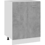 Maison Chic - Armoire de plancher Armoire de cuisine Meuble bas de Cuisine Gris béton 60x46x81,5 cm Aggloméré 66098