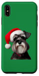 iPhone XS Max Miniature Schnauzer With Santa Hat Christmas Xmas Dog Owner Case