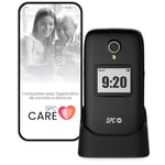 SPC Polaris - Téléphone 4G pour Seniors avec Grandes Touches et Bouton SOS | Compatible avec app pour Gestion à Distance SPC Care (iOS & Android), localisation GPS et alertes de sécurité | Noir