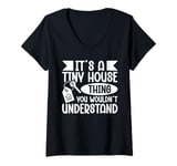 Womens Mini House Design for a Tiny house owner V-Neck T-Shirt