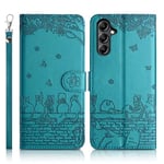 Succtopy Coque pour Samsung Galaxy A55 5G Étui de Protection [Etui à Rabat] [Pochette de Portefeuille] [Fermeture Magnétique] Housse Premium en Cuir PU Portefeuille Samsung Galaxy A55 5G Bleu