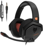 N16 Casque Gaming - Micro Annulant Le Bruit, Son Stéréo et Conception Confortable pour PS5, PS4, Xbox One, NS, PC, Ordinateur Portable et Mac - Orange