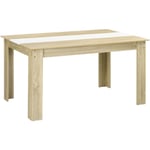 Table à manger rectangulaire 6 personnes - dim. 140L x 90l x 75H cm - aspect chêne clair blanc