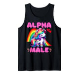 Alpha Male - Funny Sarcastic Rainbow Unicorn - Great Stag Do Tank Top