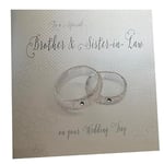 white cotton cards To A Special Brother and Sister-in-Law Day Handmade Large Wedding Card Rings, XLWB10