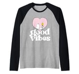 Peanuts Snoopy And Woodstock Love Heart Good Vibes Raglan Baseball Tee