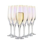 Krosno Venezia Rainbow Lot de 6 verres à champagne arc-en-ciel 200 ml | Verres à prosecco | Cadeau de mariage | Verre cristallin | Verre sans plomb | Résistant aux rayures | Idée cadeau