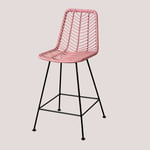 Tabouret Haut en Rotin Synthétique Gouda Colors Sklum Rose Peonia ↑65 cm Noir - Rose Peonia ↑65 cm Noir