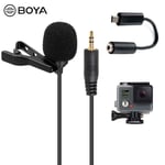 BOYA par LM20 BY-LM20 Pro 3.5mm Clip sport externe Microphone Clip micro Mini USB pour GoPro Hero 4 3 + 2 vidéo