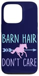 Coque pour iPhone 13 Pro Équitation Barn Hair Don't Care Funny Equestrian Rider