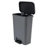 Double Pedal Waste Bin Slim Trash Can 2 x 23L Recycling 2 Compartments Sorting