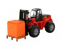 Polesie 36766 Powertruck Fork Lift With Construction Set Supermix-30 On Pallet-Toy Vehicles, Multi Colour