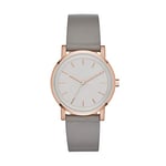 DKNY Watch for Women Soho, Three Hand movement, 34mm Rose Gold Stainless Steel case with a Leather strap, NY2341