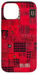 Coque pour iPhone 14 Carte mère vintage à carreaux rouge