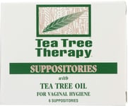 Tea Tree Therapy Vaginal Suppositories with Oil, 6 Count 6 count (Pack of 1) 