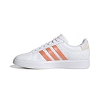 adidas Women's Grand Court 2.0 Sneaker, Ftwr White Coral Fusion Wonder Quartz, 6.5 UK