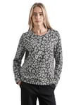 Street One Women's A303053 QR Crewneck Sweat w. AOP, Echo Grey Mel, 8