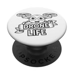 Drone Pilot RC Quadcopter Drone Racer Cartoon PopSockets PopGrip Adhésif