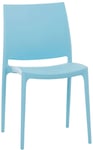 Chaise De Jardin En Plastique Bleu Design Simple Empilable 10_0000869