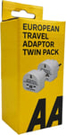 AA Pack 2 UK To European Euro Travel Adaptor Plug Adapter Europe Spain France