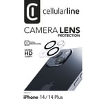 CELLULARLINE Camera Lens - Film de protection pour caméra Apple iPhone 14, 14 Pl