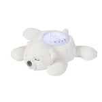 Nattou Veilleuse LED Koala Bear, Projecteur de ciel étoilé, 3 couleurs LED, 5 sons et chansons, Peluche/Polyester, 26 cm, Blanc