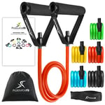 ProSource Premium Latex Resistance Exercise Band Set (Set of Five) With Door Anchor and Manual