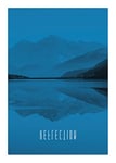 Komar Impression d'art Word Lake Reflection Blue - 50 x 70 cm Sans cadre - Pure Boutique