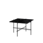 Gubi - TS Coffee Table Square 55 x 55 cm, Black Base, Black Marquina Marble - Soffbord - GamFratesi - Svart - Metall/Sten