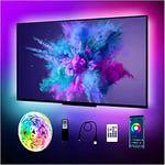 phopollo Tv Led Lights, 5M Tv Led Backlight USB for 75"-85" Tv,Monitor,PC,Tv Backlights with App Control,Music Sync with Mic,5050 RGB Color Changing Led Strips Lights