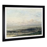 Big Box Art Framed Print of Charles-Francois Daubigny Woman by The Water Design | Wall Art Picture | Home Decor for Kitchen, Living Room, Bedroom, Hallway, Black, A2 / 24.5x18 Inch / 62x45cm