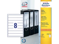 Avery L6060-100, Hvit, Selvklebende Skriveretikett, A4, Papir, Laser/Blekkskriver, Permanent