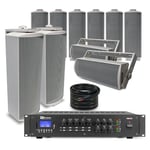 100V 2-Zone Column Wall Speaker System for PA Music in Pubs Restaurants (x10)