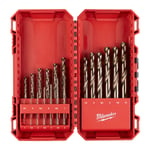 Milwaukee Red Cobalt HSS-Ground DIN 338 Metal Drill Bit  (Set of 19) 4932493867