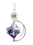 Amethyst Crystal Merkaba Pendulum (Removable) Dowser Geometric Healer Energy UK