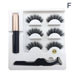 3D Faux mink magnetiska ögonfransar magnetiska set (eyeliner & Magneti svartF 16