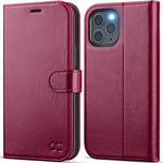 OCASE iPhone 12 Pro Max Case, PU Leather iPhone 12 Pro Max 5G Wallet Case [TPU Inner Shell][RFID Blocking][Kickstand][Card Holder] Flip Phone Cover Compatible For 6.7 Inch iPhone 12 Pro Max-Burgundy