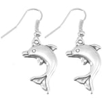 Hängande Silver Örhängen med Söta Delfiner / Dolphin Silver