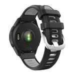 MoKo Bracelet Compatible avec Garmin Vivoactive 4/Venu 3/Venu 2/Forerunner 255/255 Music/265/745/Darth Vader, 22mm Bracelet de Remplacement en Silicone Souple Bicolore, Noir/Gris