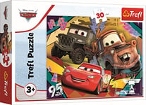 Tréfl - Cars, Voitures en Excès de Vitesse - Puzzle 30 Elements - Puzzle Coloré avec Personnages Disney Cars 3, Divertissement créatif, Amusant pour les enfants à partir de 3 ans