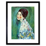 Wee Blue Coo 9x7 '' KLIMT PORTRAIT OF A LADY OLD MASTER PAINTING FRAMED ART PRINT F97X385