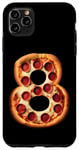 Coque pour iPhone 11 Pro Max 8e anniversaire Pizza Party Garçons Cheese Kids Pie Eight Bday Boy