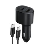 Chargeur Voiture 60W Original Samsung Sortie USB-C / USB Câble USB-C 1m Noir