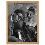 Vintage Photo Music Jazz Legend Thelonious Monk Piano Black & White A4 Artwork Framed Wall Art Print